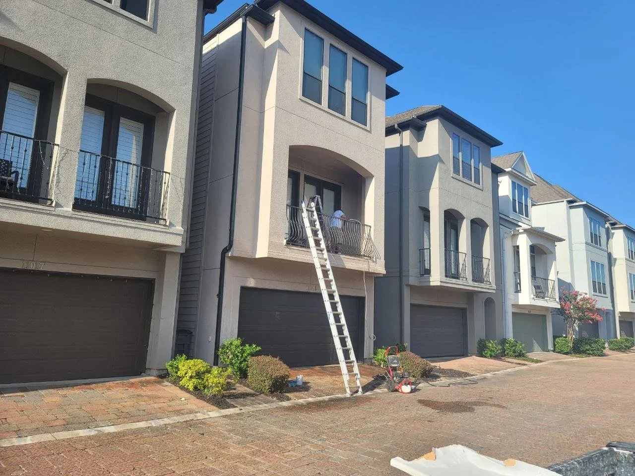 Gray Stucco Exterior Repaint in Southwest Houston, TX by The Proud Paintbrush