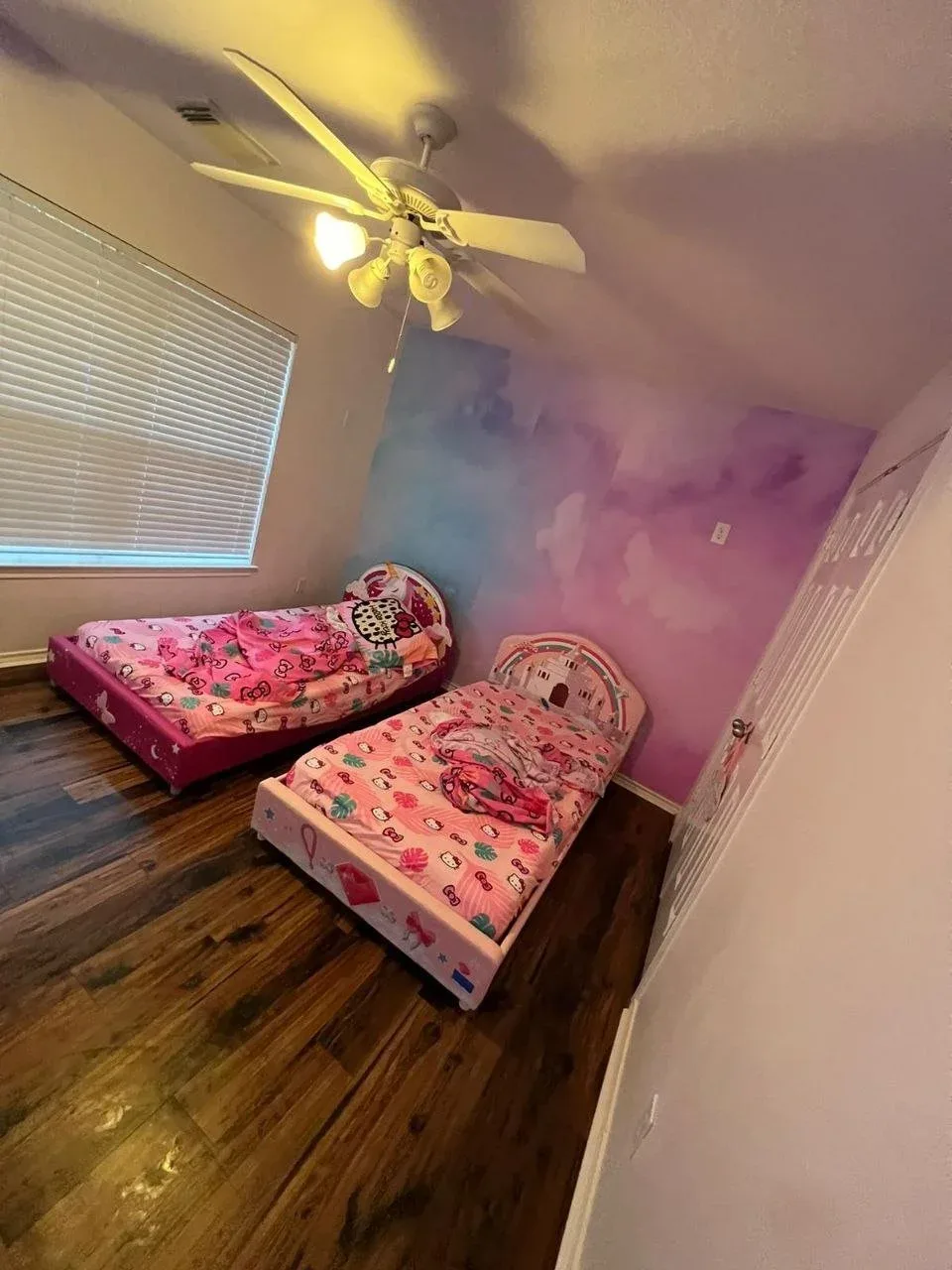 kids room wall paper accent wall in Fort Bend County home