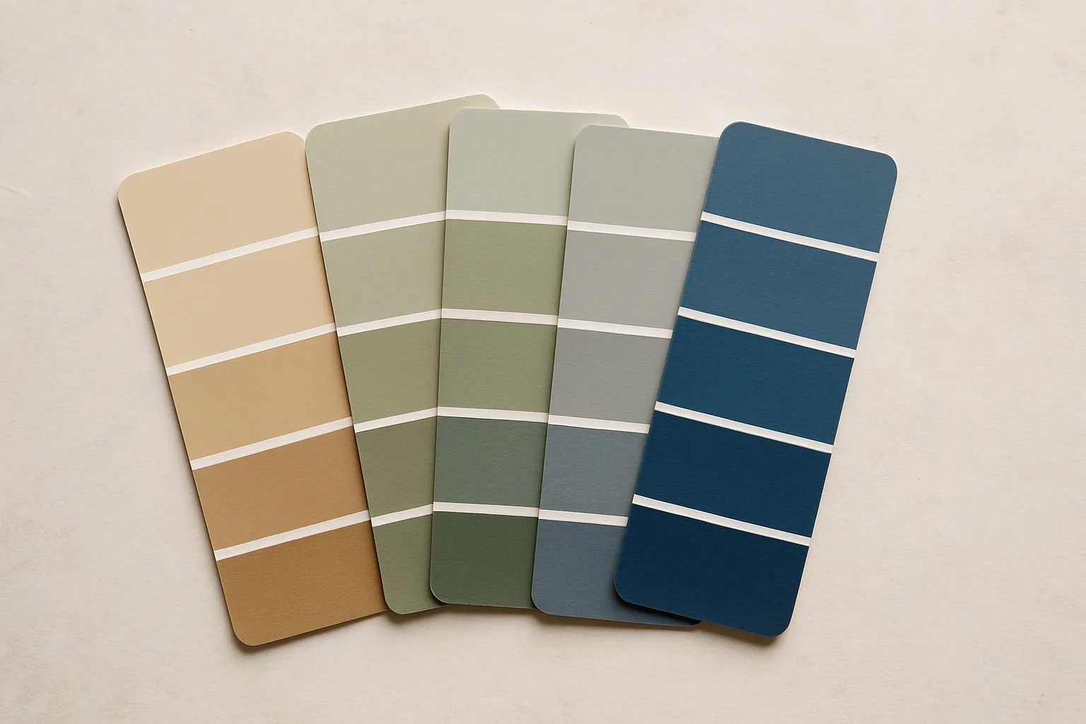 Neutral and blue paint color palette samples for color selection in Sugar Land, TX by The Proud Paintbrush