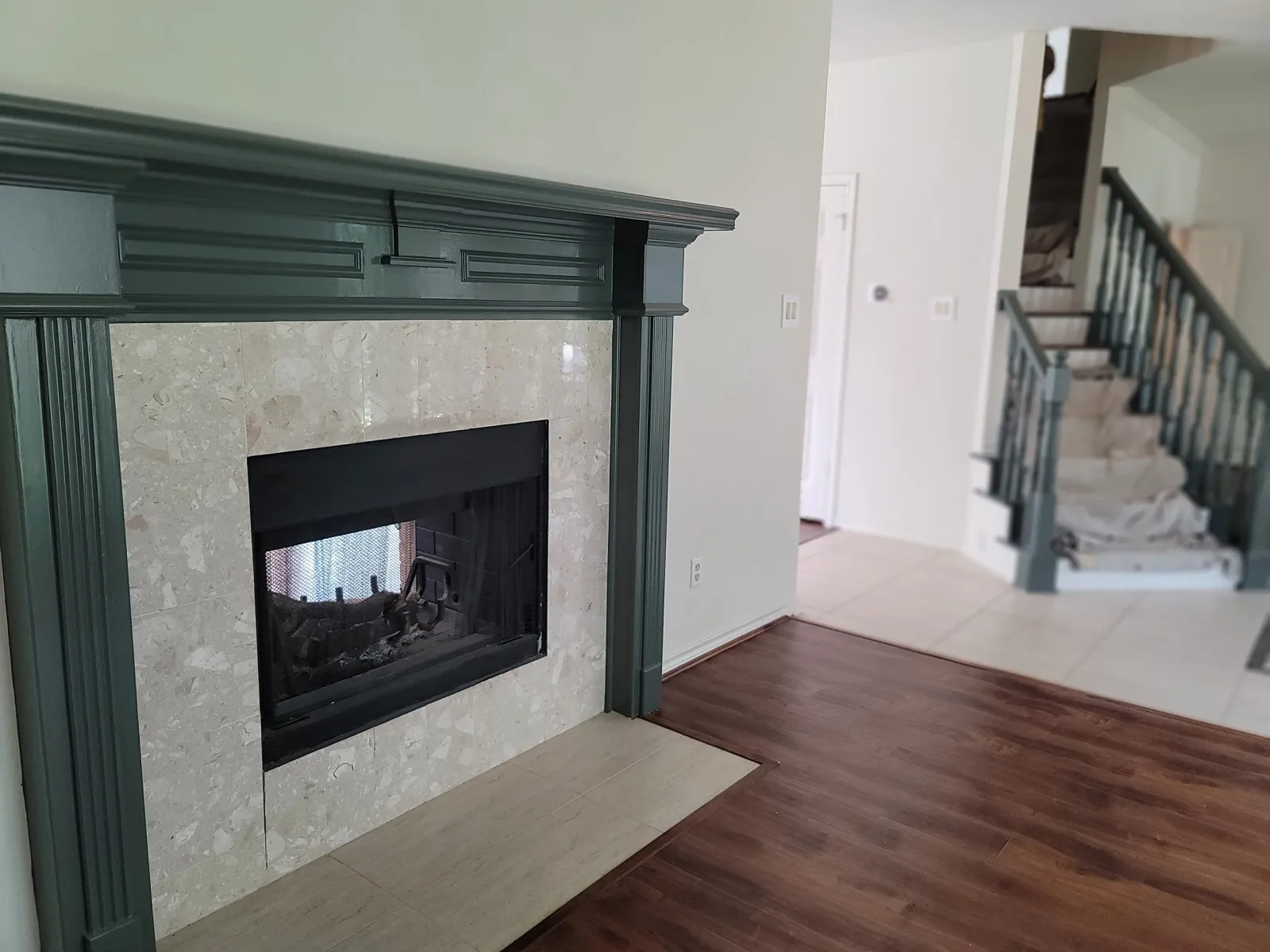 Sugarland living room modern fireplace 1