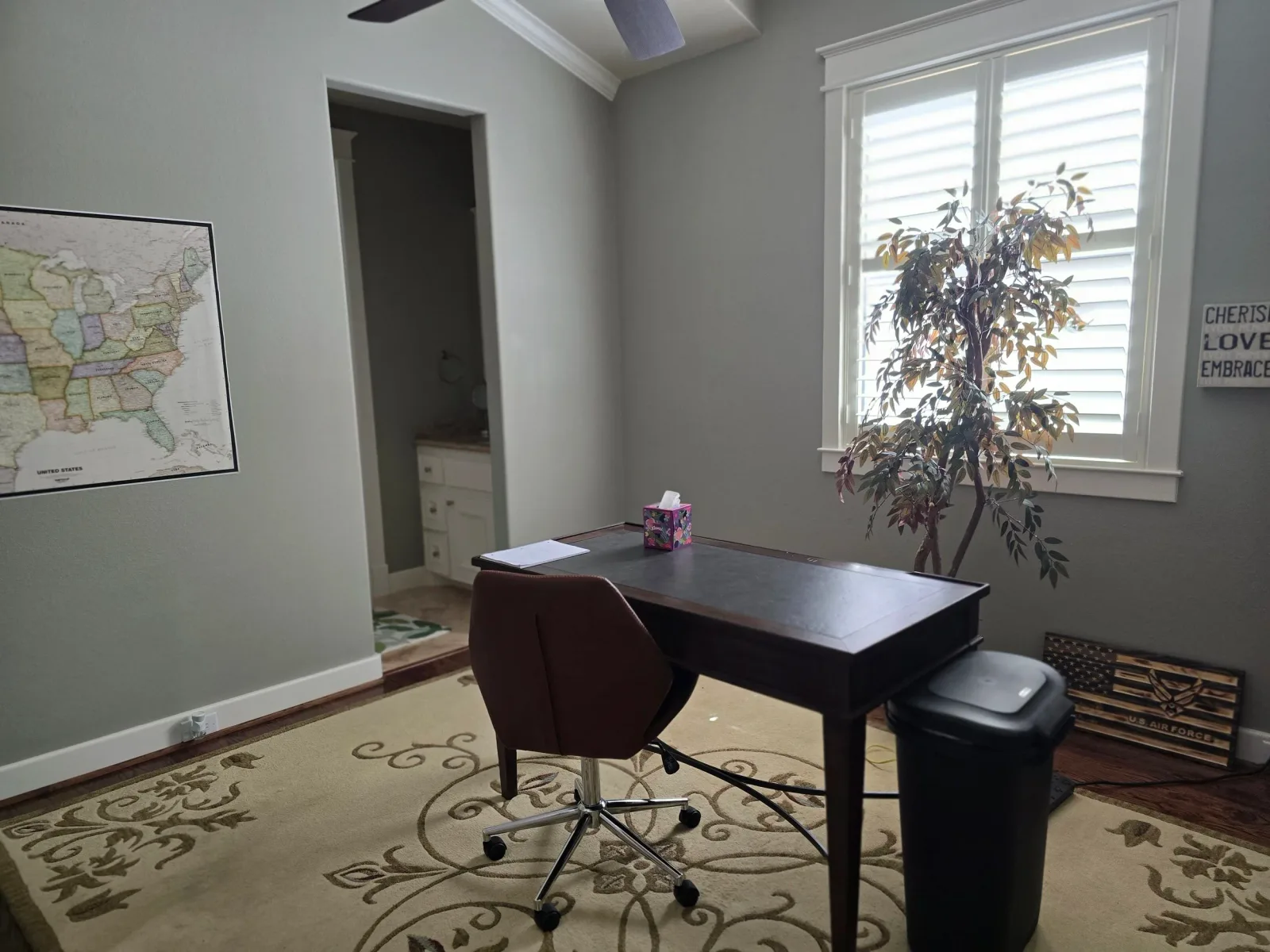 Modern home office painted by The Proud Paintbrush in West Houston, TX